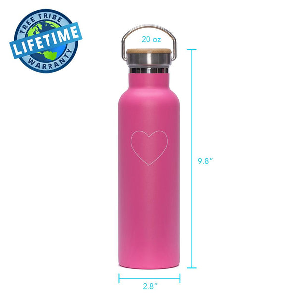 Liberty 20 oz. Berry Insulated Stainless Steel Water Bottle with D-Ring Lid, Pink