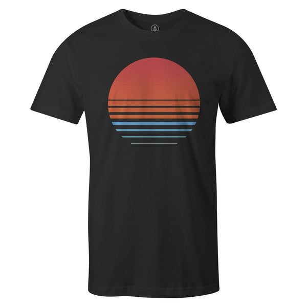 Retro Sunset Tee  -  Men's T-Shirt S / BLACK
