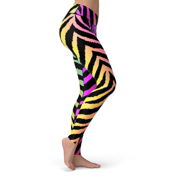 ergens bij betrokken zijn Convergeren Vruchtbaar Neon Zebra Leggings | Fitness Yoga Pants