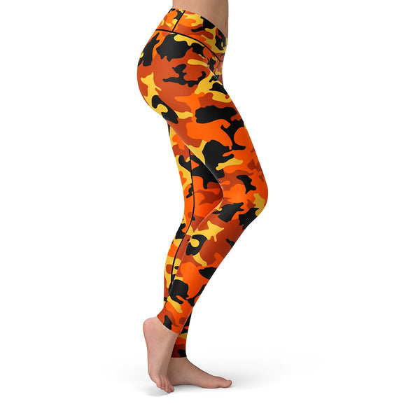 NEW OS/TC/TC2 Womens Thanksgiving Leggings, Fall Hello Autumn Oak Leaf  Leggings, Soft Yoga Waist Pants, Black/orange -  Canada