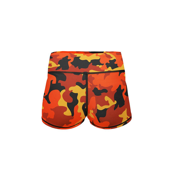 orange camo shorts womens