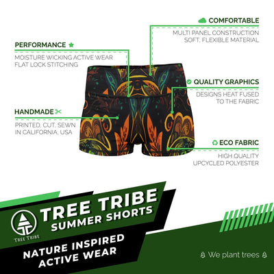 Tribal Night Yoga Shorts  -  Women's Shorts