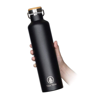 Black 1 Liter Water Bottle (34 oz)  -  Reusable Bottle