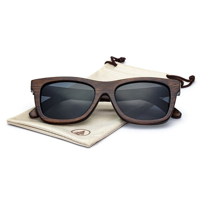 Brown Bamboo Sunglasses - Black Lens