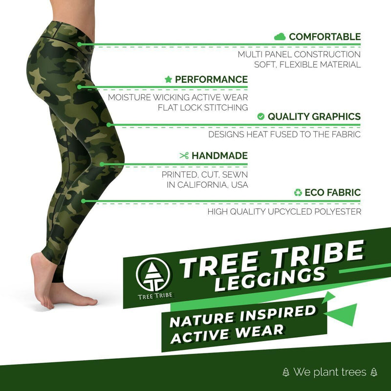 Earth Green Camo Leggings for Women Army / Military Camouflage Pattern Mid  Waist Full Length Workout Pants for Running, Crossfit, Yoga -  Canada