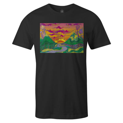 Melting Sunset Tee  -  Men's T-Shirt S / BLACK