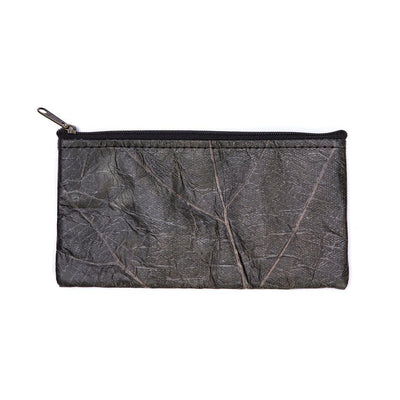 Leaf Leather Phone Bag - Black