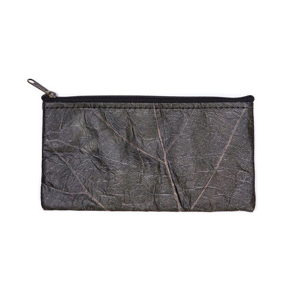 Leaf Leather Phone Bag - Black