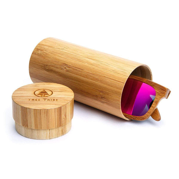 Bamboo Sunglasses - Pink Lens