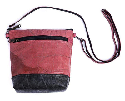 Leaf Leather Shoulder Bag - Pink