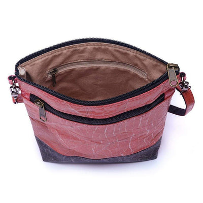 Leaf Leather Shoulder Bag - Pink