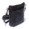 Leaf Leather Shoulder Bag - Black