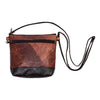 Leaf Leather Shoulder Bag - Brown / Black