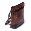 Leaf Leather Shoulder Bag - Brown / Black