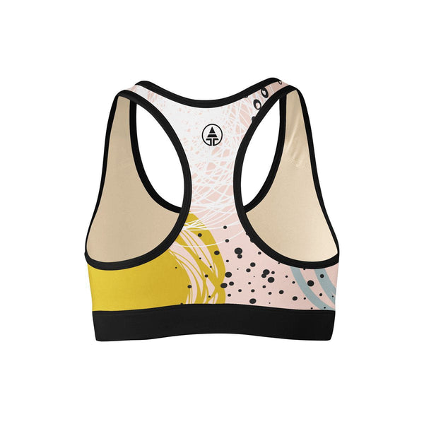 Abstract Floral Sports Bra  -  Yoga Top