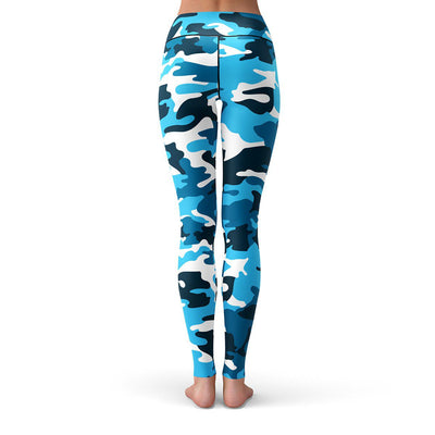 Aqua Camo Leggings  -  Yoga Pants