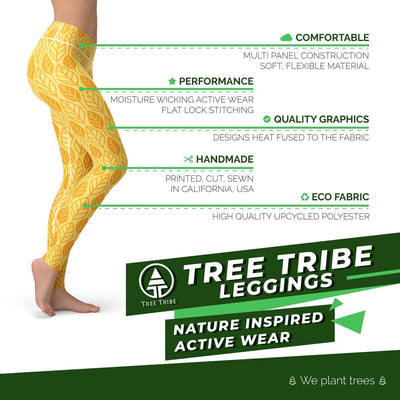 Tree Nugs Green Leggings  Nature Inspired Comfortable Active Wear