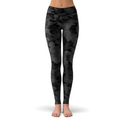 Black Camo Leggings  -  Yoga Pants