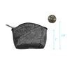 Leaf Leather Coin Bag - Black