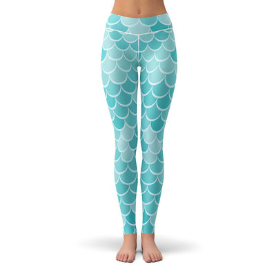 Blue Scale Leggings  -  Yoga Pants