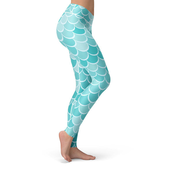 Blue Scale Leggings  -  Yoga Pants
