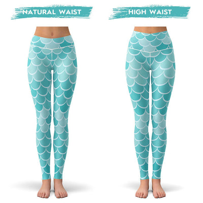 Blue Scale Leggings  -  Yoga Pants