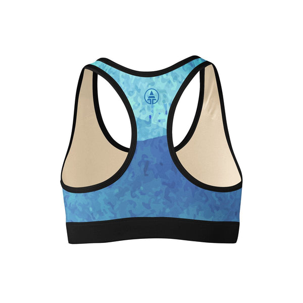 Blue Wave Sports Bra  -  Yoga Top