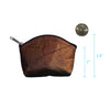 Leaf Leather Coin Bag - Brown