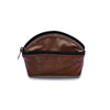 Leaf Leather Coin Bag - Brown