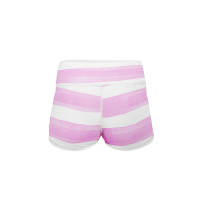 Candy Stripes Yoga Shorts  -  Women's Shorts
