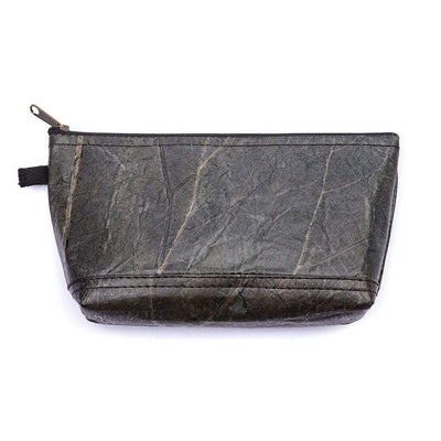 Leaf Leather Stash Bag - Black