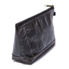 Leaf Leather Stash Bag - Black