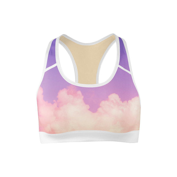 Colorful Clouds Sports Bra  -  Yoga Top
