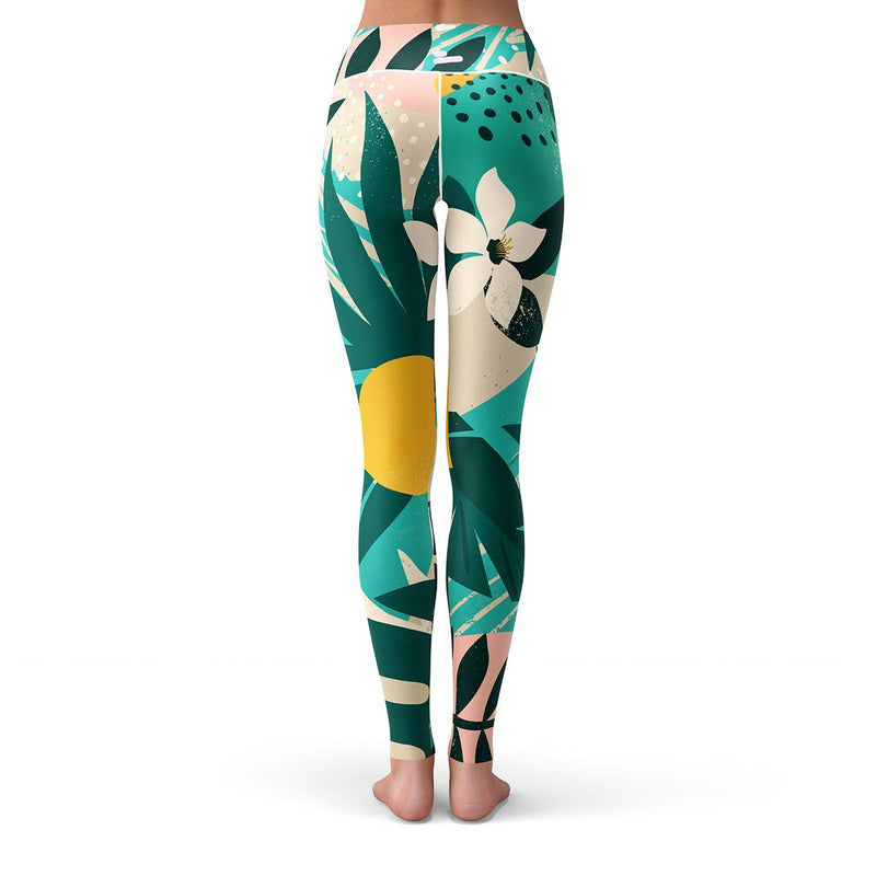 Women Sublimation Printed High Waist Yoga Pants Fitness Tights