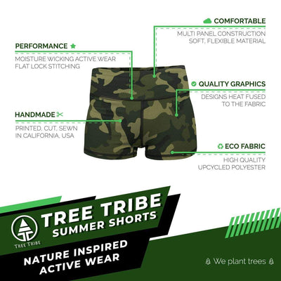 Forest Camo Yoga Shorts