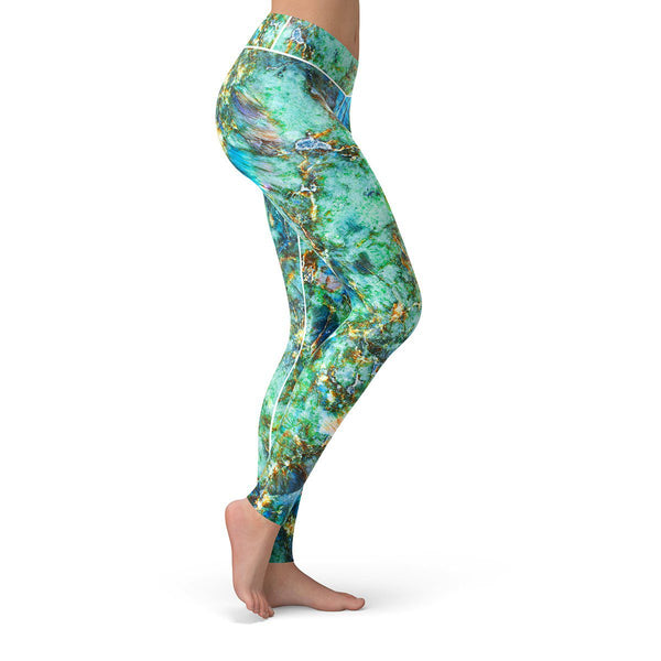 Retro Rainbow Eco-Friendly Women's Printed Yoga Leggings