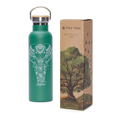 Tribal Elephant Water Bottle (20 oz)  -  Reusable Bottle