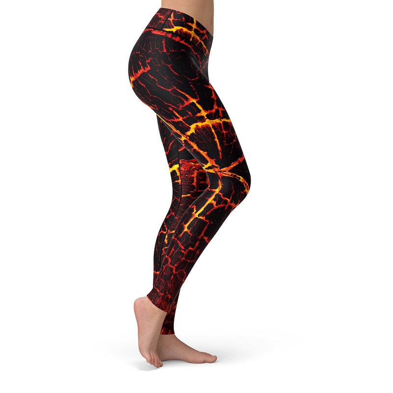 Hot Lava Leggings - Comfortable Active Wear with High Res Designs