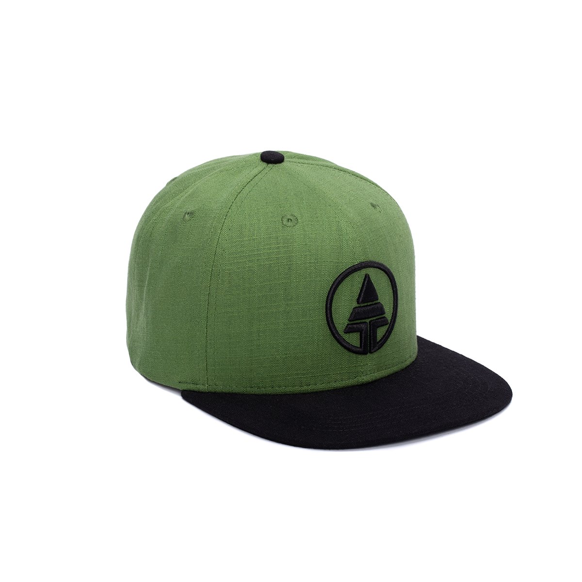 Tree Tribe Logo Snapback Hat - Green / Black Embroidered Cap