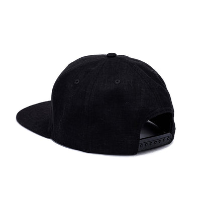 Tribe Logo Snapback Hat - Black on Black Flax Embroidered Cap
