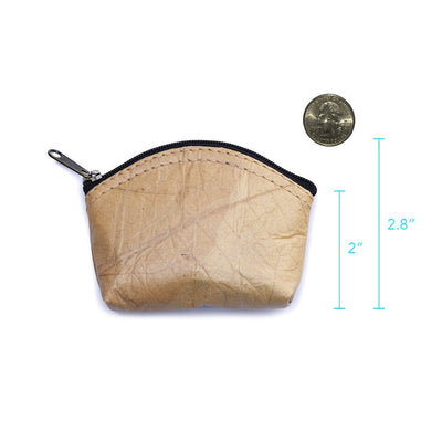 Leaf Leather Coin Bag - Natural