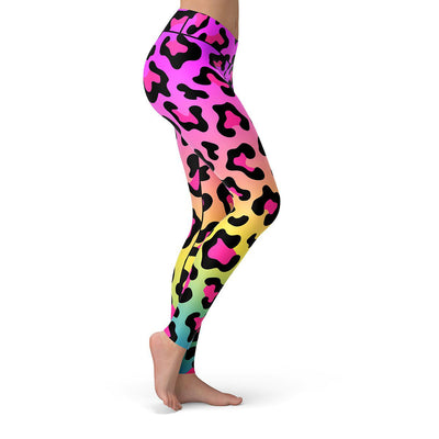 Neon Leopard Leggings  -  Yoga Pants