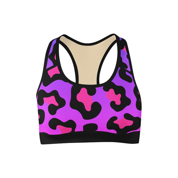 Neon Leopard Sports Bra  -  Yoga Top