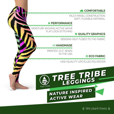 Neon Zebra Leggings  -  Yoga Pants