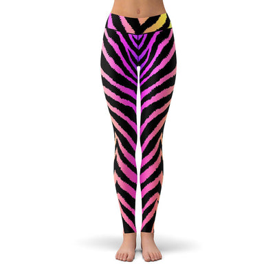 Neon Zebra Leggings  -  Yoga Pants