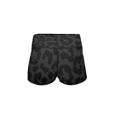 Night Leopard Yoga Shorts  -  Women's Shorts