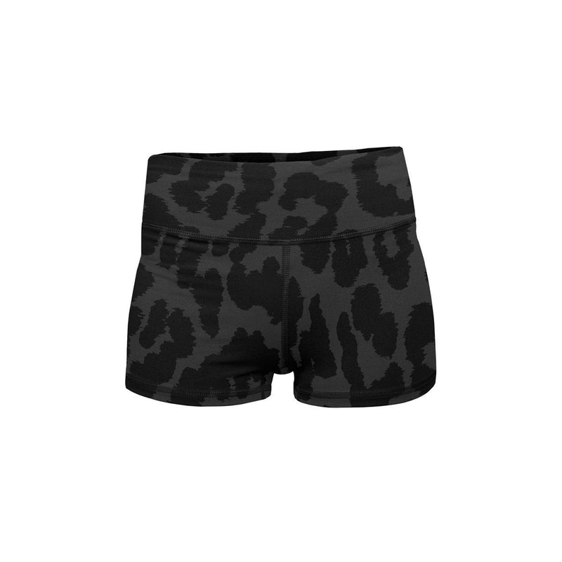 OrcaJump – Gray Leopard Yoga Bike Sports Bra and Shorts Set