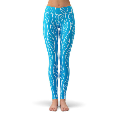 Ocean Floral Leggings  -  Yoga Pants
