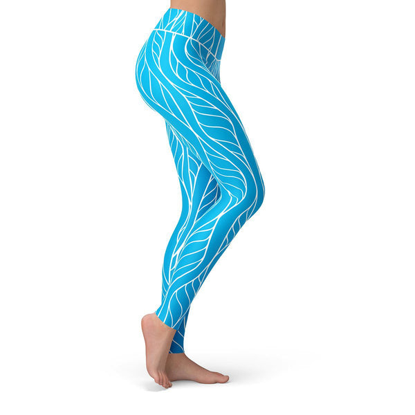 Ocean Floral Leggings  -  Yoga Pants