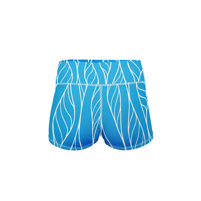Ocean Floral Yoga Shorts  -  Women's Shorts